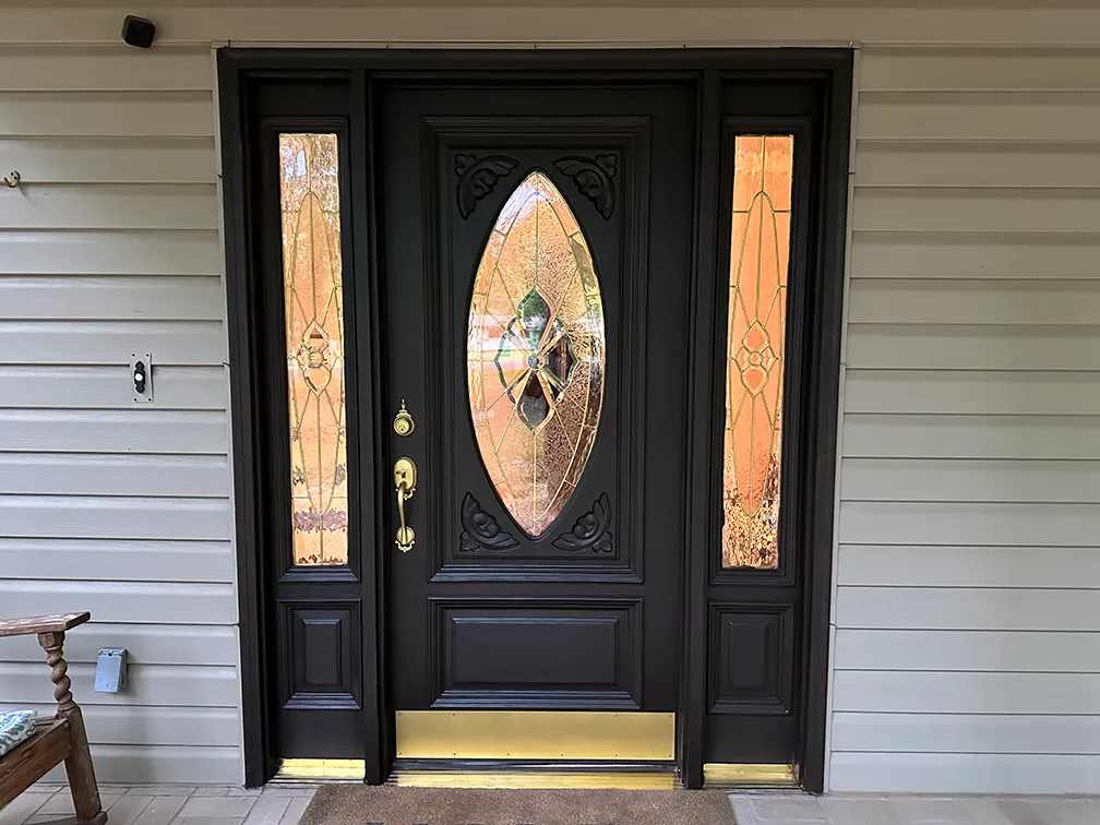 refinished and restained door